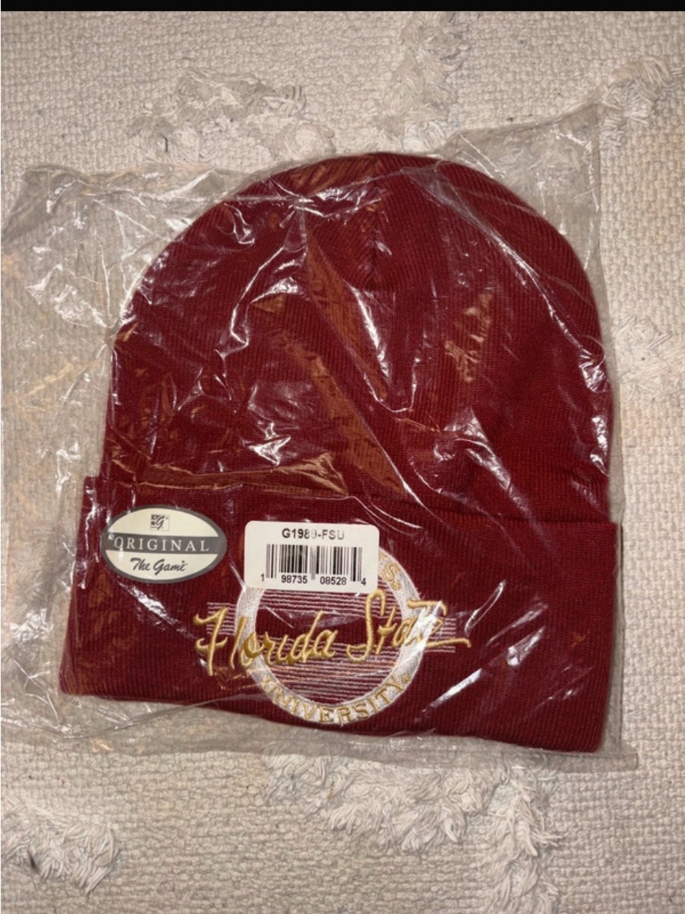 The Game Maroon Florida State Knit Beanie with Gold Embroidery